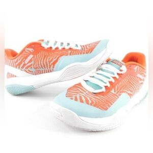 Moolah Kicks Neovolt Low Basketball Orange and Aqua Zebra Sneakers Sz 7 BNWOB